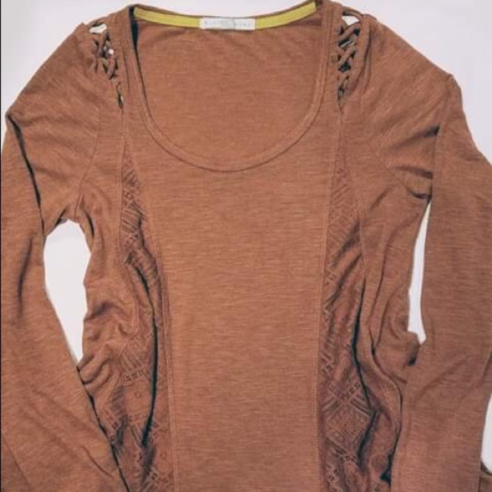 Long Sleeve Blouse w/ Lace Detail